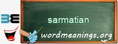 WordMeaning blackboard for sarmatian